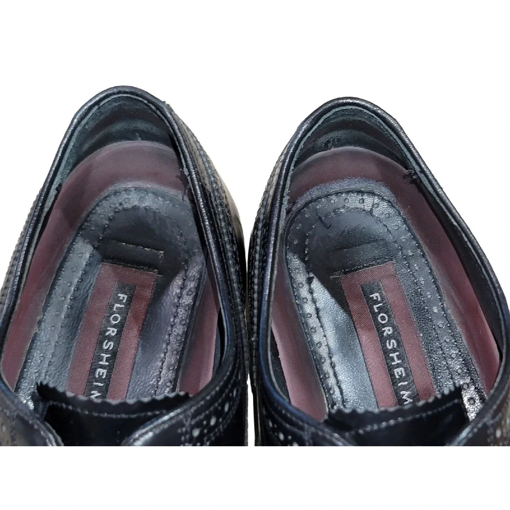 Florsheim Men's Lexington‎ Oxford Wingtip Brogue Dress Shoe Black Sz 9.5 3E